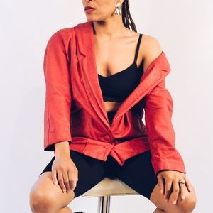 Vintage Red Women's Blazer Jacket